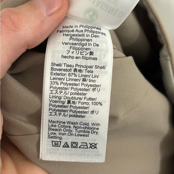 J. Crew Slim-Fit Flare Pant in Stretch Linen Blend in Tan - Size 2 - Picture 7 of 8